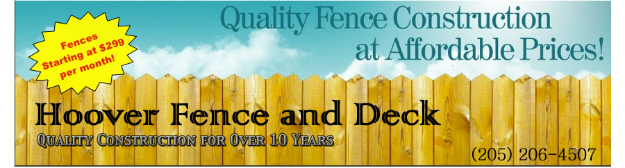 Hoover vinyl fence contractor